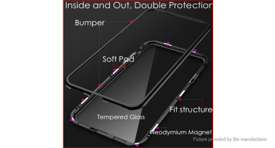 Твърди гърбове Твърди гърбове за Samsung Луксозен алуминиев бъмпър от 2 части с магнити и стъклен протектор гръб оригинален Magnetic Hardware Case за Samsung Galaxy Note 10 N970F черен